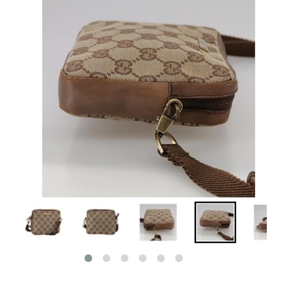 Gucci Beige/Brown GG Canvas Crossbody Bag - Picture 5 of 14